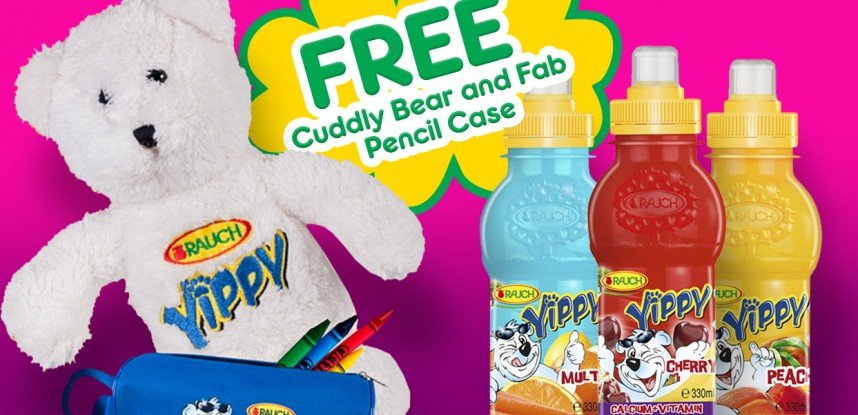 FREE Cuddly Bear and Fab Pencil Case with 20 Yippy bottle Labels!